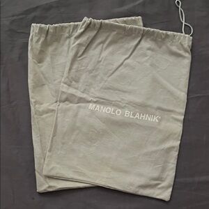 (2) Manolo Blahnik Light Gray Shoe Bags